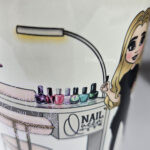 personalised nail technician artist marble print tumbler
