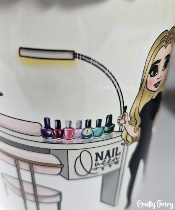 personalised nail technician artist marble print tumbler