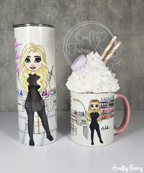 personalised nail technician artist white mug gift v3