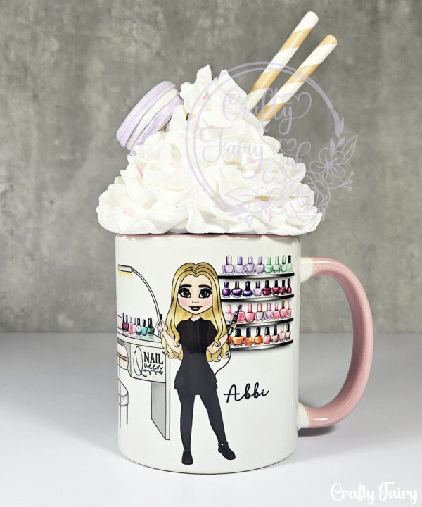 personalised nail technician artist white mug gift v3