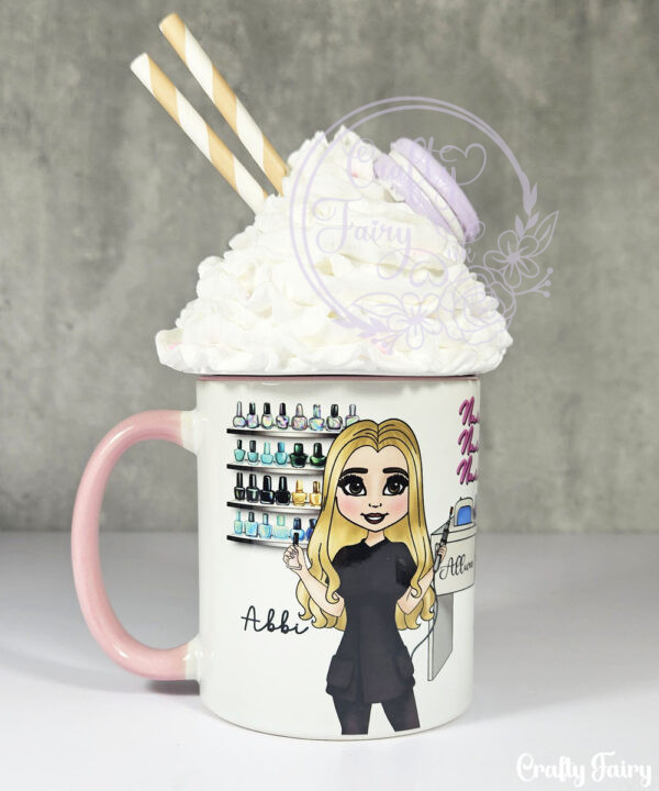 personalised nail technician artist white mug gift v3