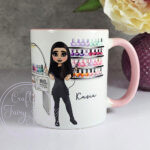 personalised nail technician artist white mug gift v3