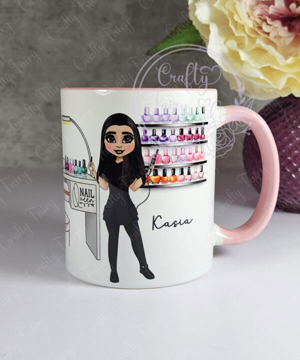 personalised nail technician artist white mug gift v3