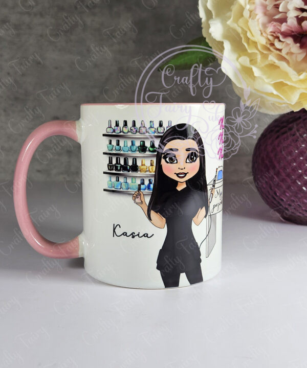 personalised nail technician artist white mug gift v3
