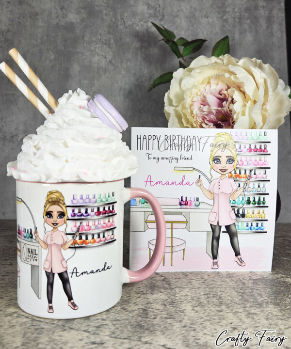 Personalised Nail Tech Artist Birthday Card V3