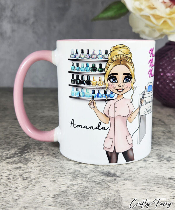 Personalised Nail Technician Artist White Mug Gift V3