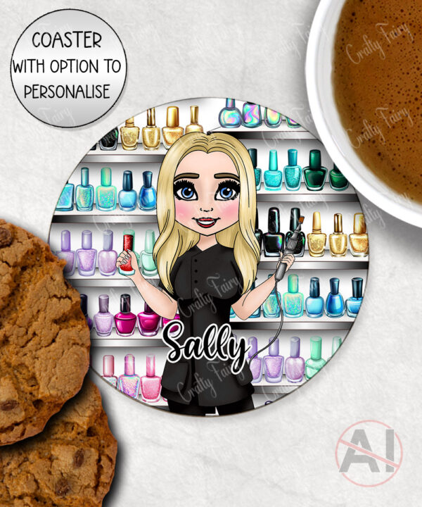 personalised nail technician artist white mug gift v3