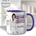 personalised nail technician artist white mug gift v3