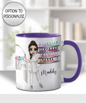 personalised nail technician artist white mug gift v3