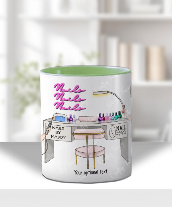 personalised nail technician artist white mug gift v3