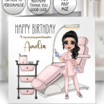 personalised aesthetics technician beauty therapist botox birthday card v1