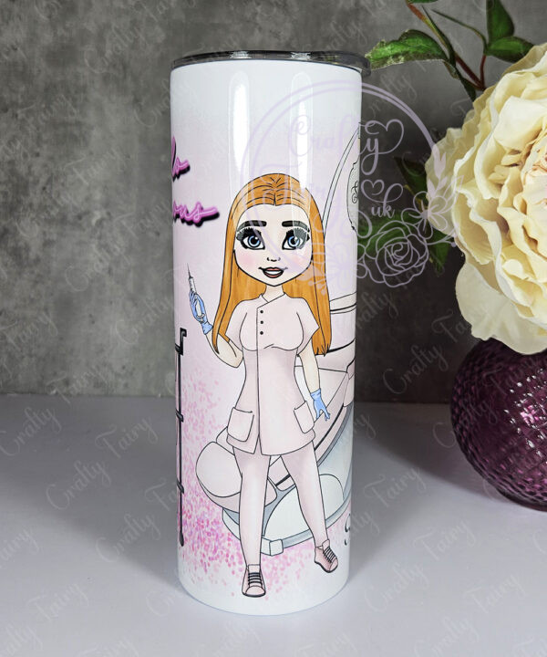 personalised aesthetics practitioner pink glitter print tumbler v2