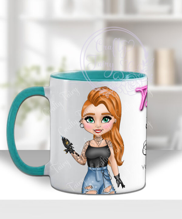 personalised tattoo artist white mug gift v3