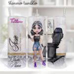 personalised tattoo artist marble print tumbler v1