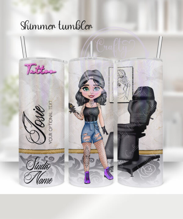 personalised tattoo artist marble print tumbler v1