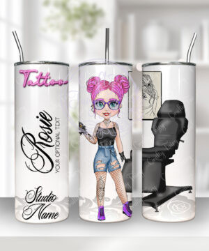 personalised tattoo artist purple tumbler v2
