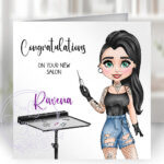 personalised body piercer purple happy birthday card v3