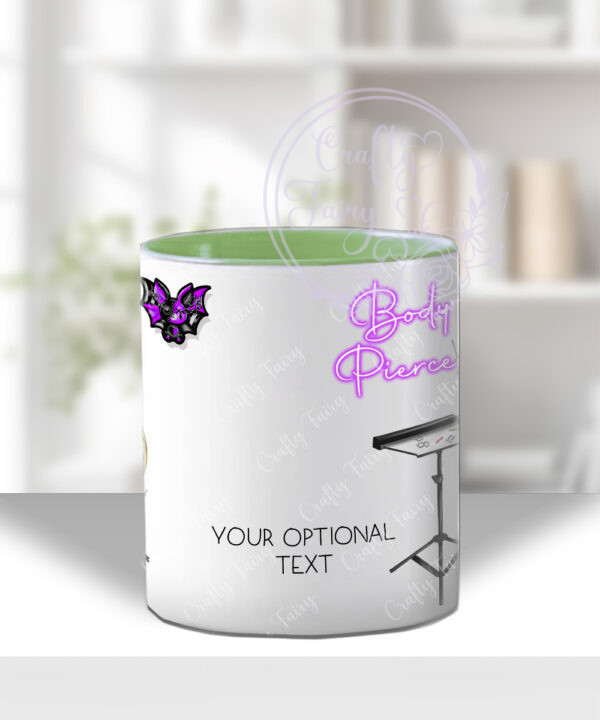 personalised body piercer white mug gift v3