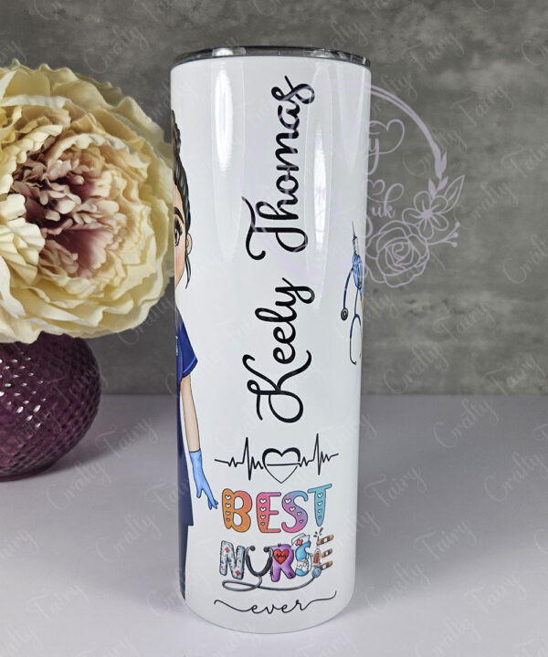 personalised best nurse ever white 20oz straight tumbler gift