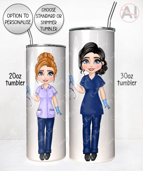 personalised best nurse ever white straight tumbler gift