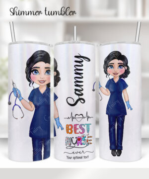 personalised best nurse ever white straight tumbler gift