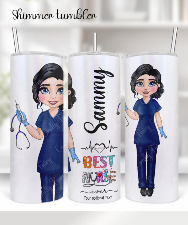personalised best nurse ever white straight tumbler gift
