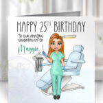 personalised dental assistant or female dentist birthday card v2