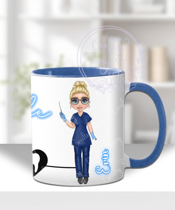 personalised dental assistant or female dentist white mug gift v1