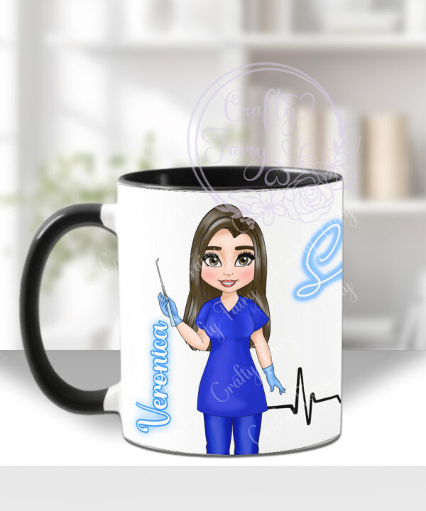 personalised dental assistant or female dentist white mug gift v1