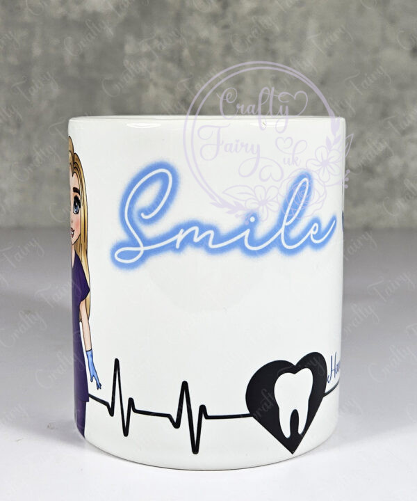 personalised dental assistant or female dentist white mug gift v1