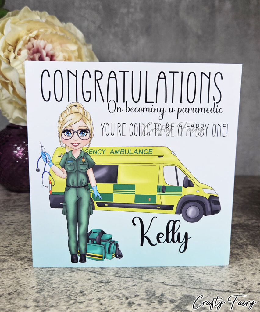 Congratulations First Aid Personalised Female Paramedic Congratulations Card