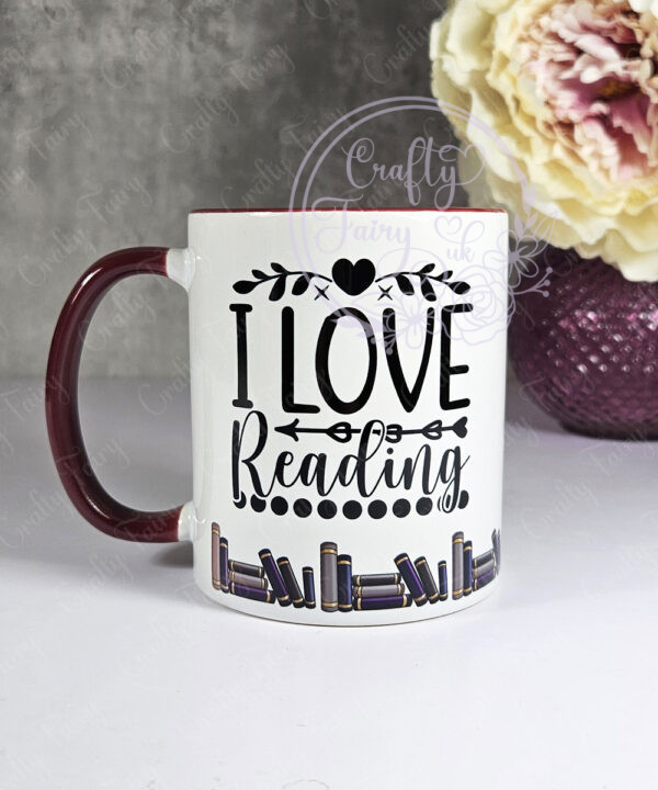 personalised book lover i love reading mug gift for lady