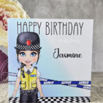 personalised police lady officer birthday card v1