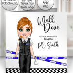 personalised female police officer card birthday, congratulations, all occasions