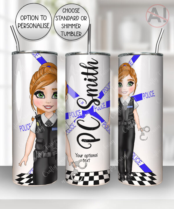 personalised female police officer 20oz tumbler v1