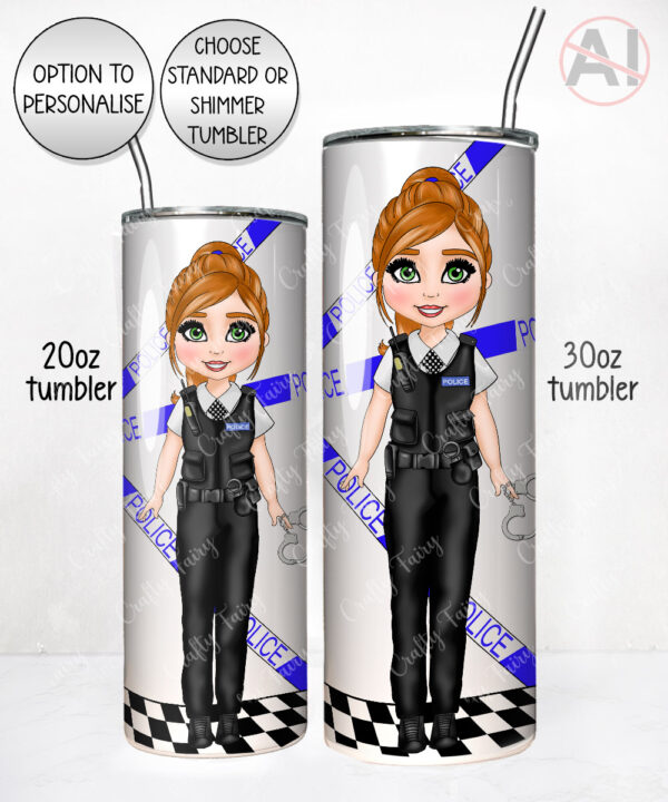 personalised female police officer 20oz tumbler v1