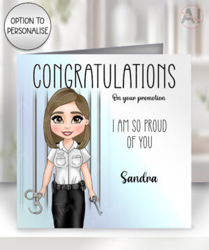 personalised female prison officer congratulations card