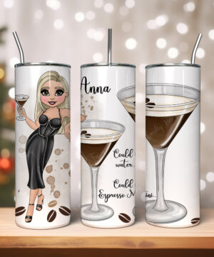 Personalised Lady Espresso Martini Cocktail Tumbler