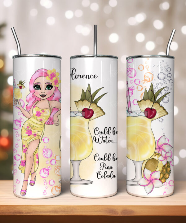 Personalised Lady Pina Colada Cocktail Tumbler