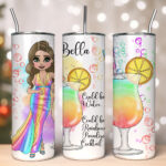 Personalised Lady Rainbow Paradise Cocktail Tumbler