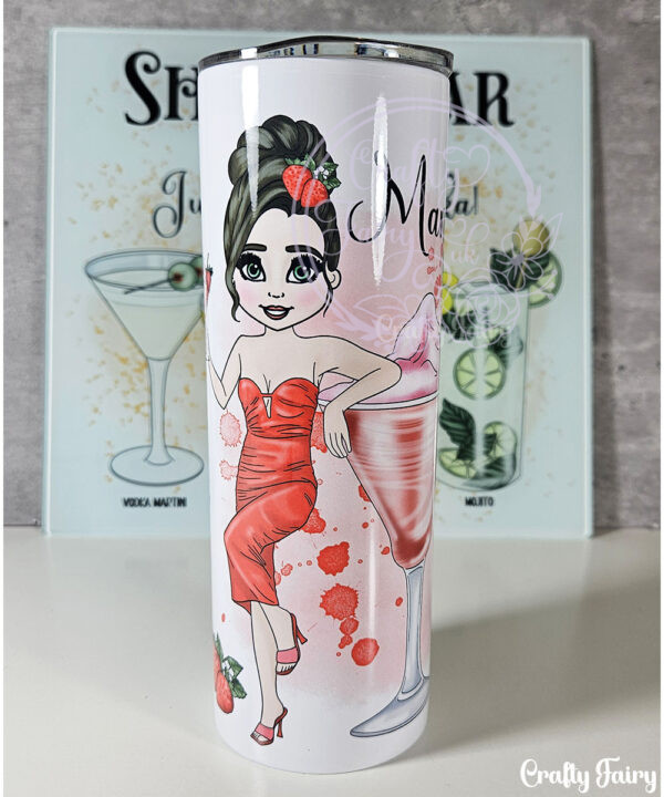 personalised lady strawberry daiquiri cocktail tumbler