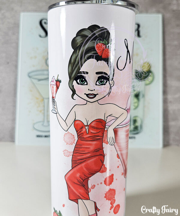personalised lady strawberry daiquiri cocktail tumbler