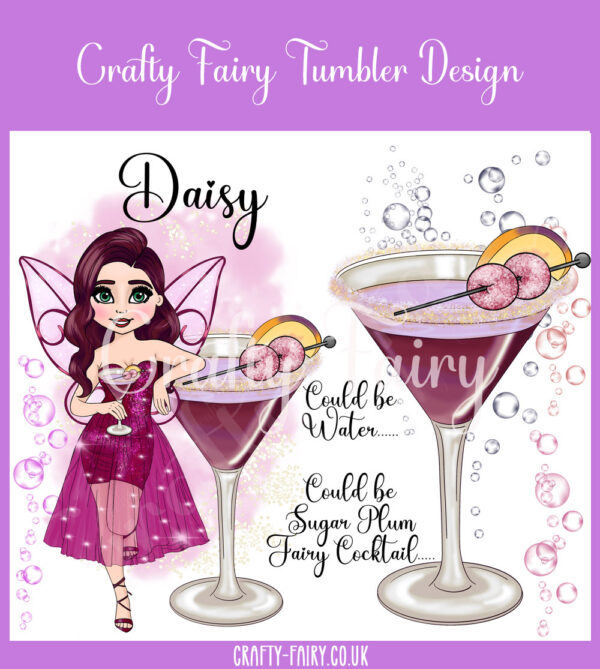 personalised lady sugar plum fairy cocktail tumbler