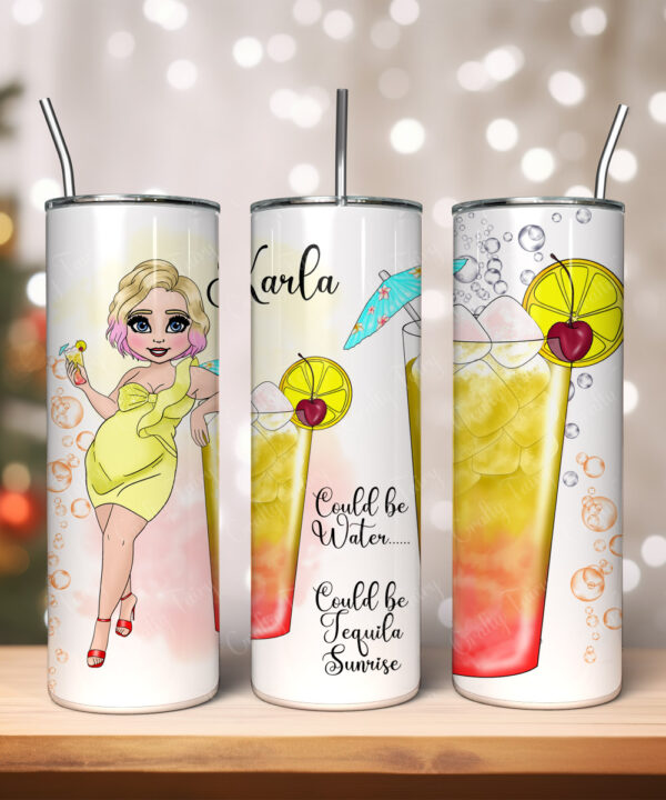 Personalised Lady Tequila Sunrise Cocktail Tumbler V1