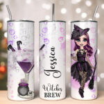 Personalised Witches Brew & Bubbles Lady 20oz Halloween Tumbler