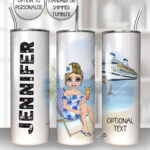personalised cruise ship sitting lady with cocktail 20oz tumbler v1