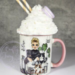 personalised book & cat lover mug gift for lady