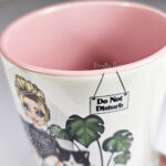 personalised book & cat lover mug gift for lady