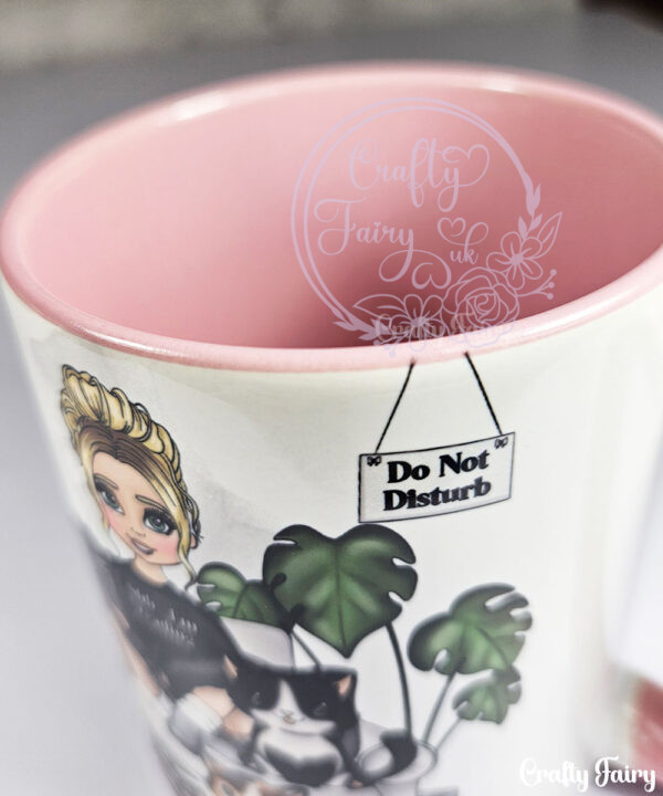 personalised book & cat lover mug gift for lady