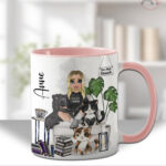 personalised book & cat lover mug gift for lady